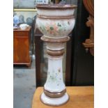 CERAMIC JARDINIERE ON STAND