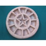 CIRCULAR TERRACOTTA OBJECT, DUG UP FROM THE GROUND,