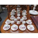 PARCEL OF ROYAL CROWN DERBY FLORAL TEA/COFFEE WARE,