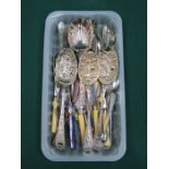 PARCEL OF PLATED FLATWARE INCLUDING BERRY SPOONS, ETC.