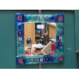 MURANO STYLE MULTI-COLOURED GLASS WALL MIRROR