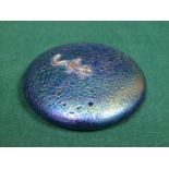 DITCHFIELD STYLE IRIDESCENT GLASS PAPERWEIGHTS WITH SILVER COLOURED LIZARD ON TOP