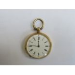 PATEK PHILIPPE & CO 18ct GOLD FOB WATCH WITH ENAMELLED DIAL,