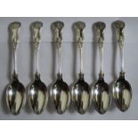 SET OF SIX HALLMARKED SILVER SPOONS,