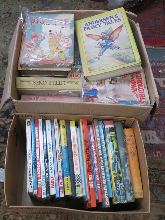 TWO BOXES CONTAINING VARIOUS CHILDREN ANNUALS