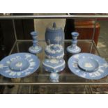 PARCEL OF WEDGWOOD BLUE JASPERWARE