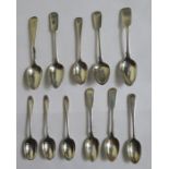 ELEVEN HALLMARKED SILVER SPOONS,