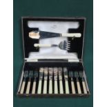 CASED CANTEEN OF WALKER & HALL SILVER PLATED FLATWARE
