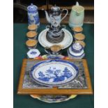 SUNDRY LOT OF CERAMICS INCLUDING SYLVAC JUG, SPODE COFFEE POT, JAPANESE TEA SET AND ROYAL DOULTON,