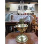 BRASS OIL LAMP WITH SHADE