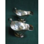 PAIR OF HALLMARKED SILVER SAUCE BOATS,
