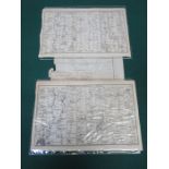 SET OF FOUR 18th CENTURY ENGRAVED ROAD MAPS PLUS PART MAP OF AMERICA