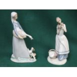 LLADRO GLAZED CERAMIC FIGURE PLUS LLADRO STYLE FIGURE