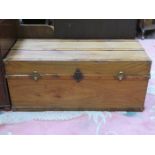 EARLY VICTORIAN BRASS MOUNTED CAMPHOR CHEST,