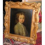 GILT FRAMED OIL ON CANVAS PORTRAIT DEPICTING A YOUNG MAN, UNSIGNED,