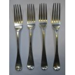 FOUR VARIOUS HALLMARKED SILVER FORKS