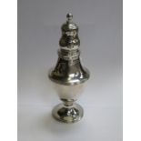HALLMARKED SILVER SUGAR SIFTER ON RAISED SUPPORTS, LONDON ASSAY, DATED 1803,
