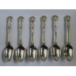 SET OF SIX HALLMARKED SILVER SPOONS,