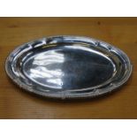 GEORGIAN HALLMARKED SILVER OVAL WAVE EDGED SERVING TRAY,