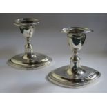 PAIR OF HALLMARKED SILVER CANDLE STANDS, SHEFFIELD ASSAY,