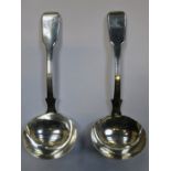 PAIR OF GEORGIAN SILVER LADLES