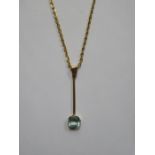 9ct GOLD DROP PENDANT ON 9ct GOLD CHAIN