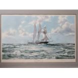 PENCIL SIGNED LIMITED EDITION PRINT BY MONTAGUE DAWSON- THE FULL SAIL,