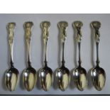 SET OF SIX SCOTTISH SILVER SPOONS,