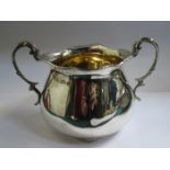 GEORGE UNITE HALLMARKED SILVER TWO HANDLED SUGAR BOWL,