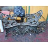 FERN & BLACKBERRY GOOD QUALITY PAINTED CAST IRON GARDEN BENCH,