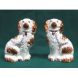 PAIR OF STAFFORDSHIRE STYLE SPANIELS