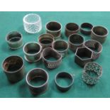 COLLECTION OF VARIOUS NAPKIN RINGS
