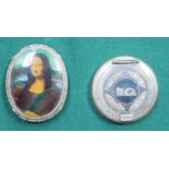 ORIENTAL STYLE SILVER COMPACT AND SILVER PHOTO FRAME