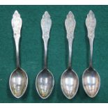 FOUR SILVER TEASPOONS,