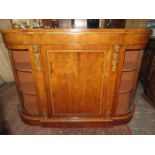 GOOD QUALITY WALNUT INLAID AND ORMOLU MOUNTED CREDENZA