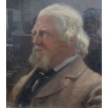 E TRANTOM, FRAMED AND GLAZED OIL PORTRAIT DEPICTING THOMAS LEE,