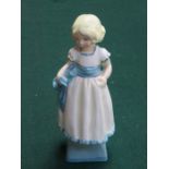 ROYAL WORCESTER GLAZED CERAMIC FIGURE 'MONDAY'S CHILD IS FAIR OF FACE',