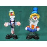 TWO MURANO STYLE GLASS CLOWNS