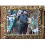 ANTIQUE DECORATIVE GILT FRAMED WALL MIRROR,