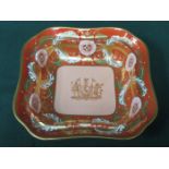 COPELAND GILDED CERAMIC DISH BEARING LIVERPOOL ARMORIAL CREST