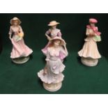 ROYAL WORCESTER 'THE FOUR SEASONS' COLLECTION GLAZED CERAMIC FIGURINES- SPRING, SUMMER,