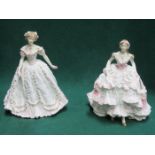 TWO ROYAL WORCESTER GLAZED CERAMIC FIGURES- SWEETEST VALENTINE AND ROYAL DEBUT