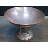 ATTRACTIVE EARLY 20th CENTURY TAZZA BY LINTON OF ENGLAND, IN COPPER AND BRASS,