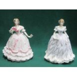 TWO ROYAL WORCESTER LIMITED EDITION GLAZED CERAMIC FIGURES- THE LAST WALTZ AND THE MASQUERADE