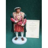 BOXED ROYAL DOULTON LIMITED EDITION UNGLAZED CERAMIC FIGURE- KING HENRY VIII, HN3458,