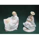 TWO COALPORT GLAZED CERAMIC FIGURES- SUMMER DAYDREAM AND BEST FRIENDS