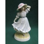 ROYAL WORCESTER GLAZED CERAMIC FIGURE- GRANDMA'S BONNET