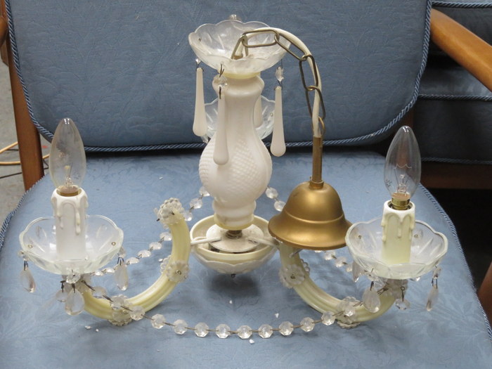 SET OF FOUR VINTAGE THREE SCONCE CEILING LIGHTING