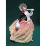 BOXED ROYAL DOULTON GLAZED CERAMIC FIGURE- AUTUMN BREEZES,