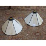 PAIR OF TIFFANY STYLE MARBLED LIGHT SHADES